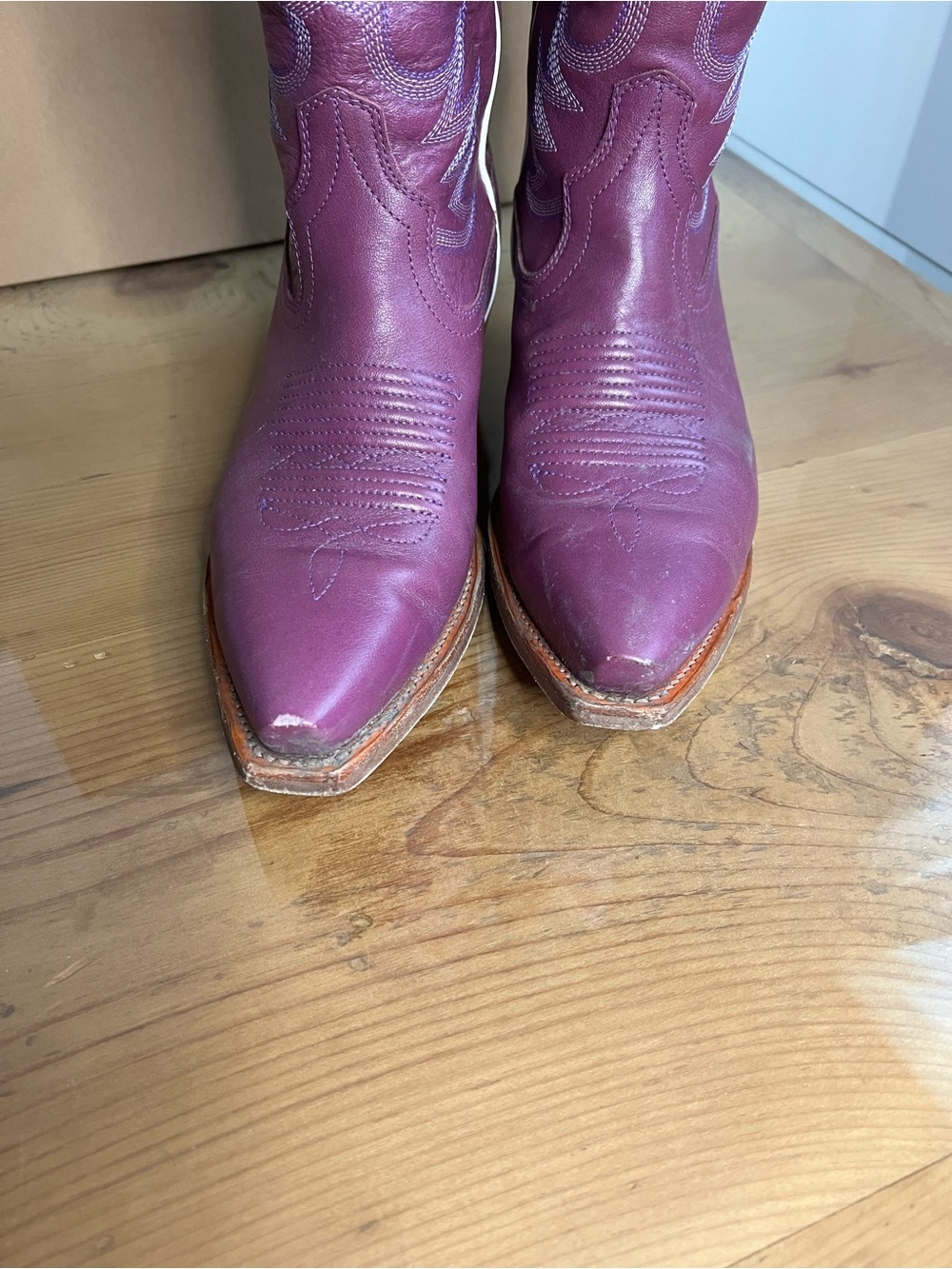 Tecovas the Annie violet Purple Leather Western Heeled Boots - Picture 4 of 8